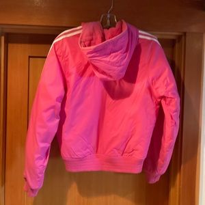 Adidas hot pink bomber style jacket